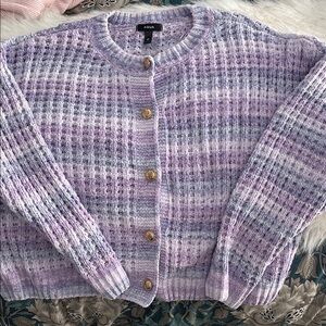 Aqua Women's Lavender and Gray Cardigan